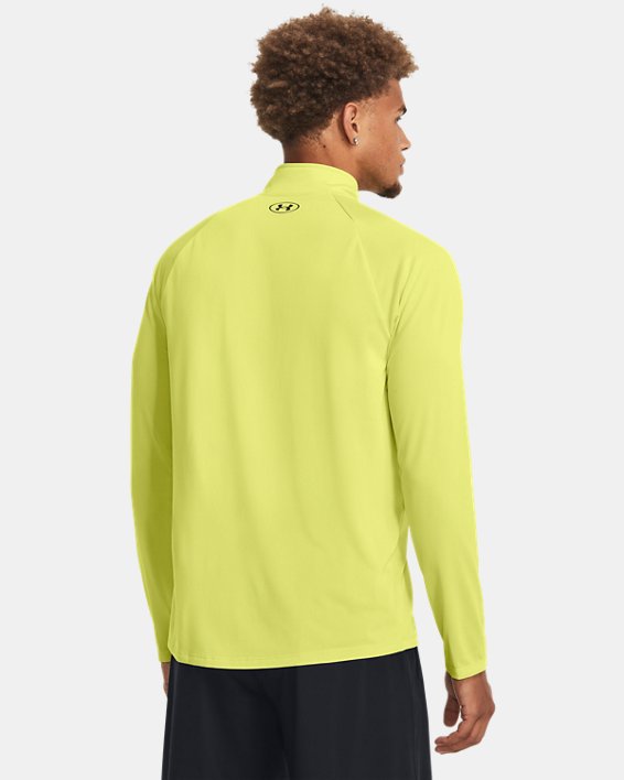Herren UA Tech™ Shirt mit ½-Zip, langärmlig, Yellow, pdpMainDesktop image number 1